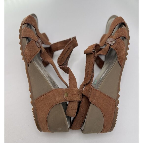 Merrell Women’s "Tortoise Shell" Leather Slight Wedge Slingback Sandal Sz 9/40 - Picture 8 of 13